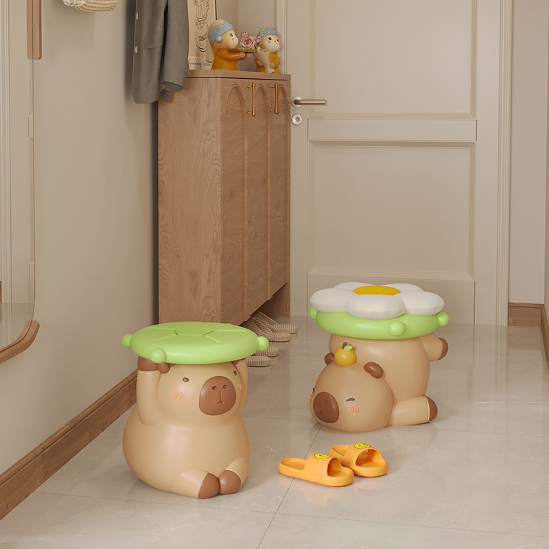 可爱卡皮巴拉床头柜儿童r房客厅落地灯装饰摆件卡通换鞋凳乔迁礼