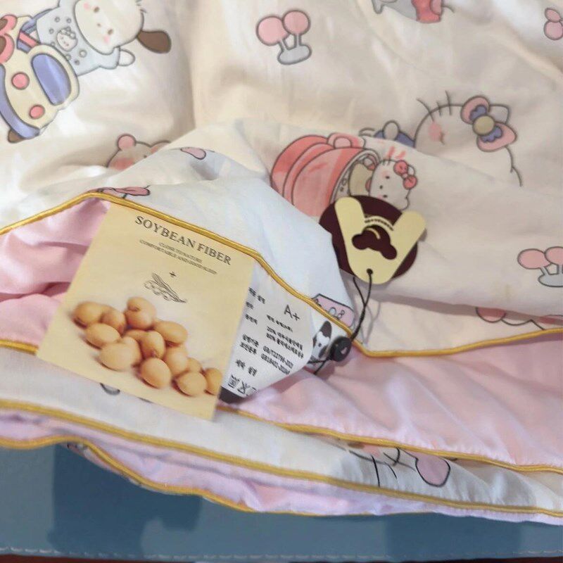 kitty夏凉被小l毯子空调被学生宿舍夏季午睡被可洗双层纱大豆纤维