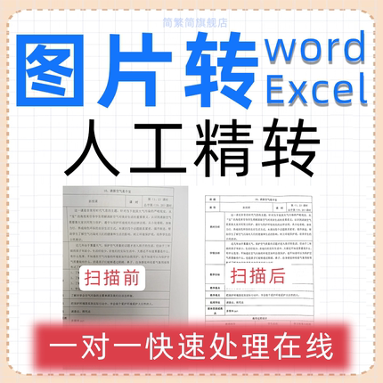 图片转word转换pdf扫描文件表格excel精转人工提取录入电子可编辑
