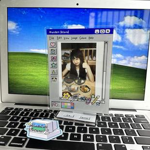 少女岛原创复古电脑绘图可爱竖版宽幅wide300拍立得相框