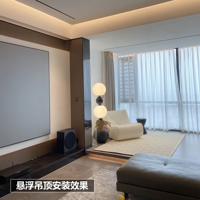 超窄悬浮吊顶灯槽收口条线形灯天花嵌入式灯条洗T墙灯线条灯反光