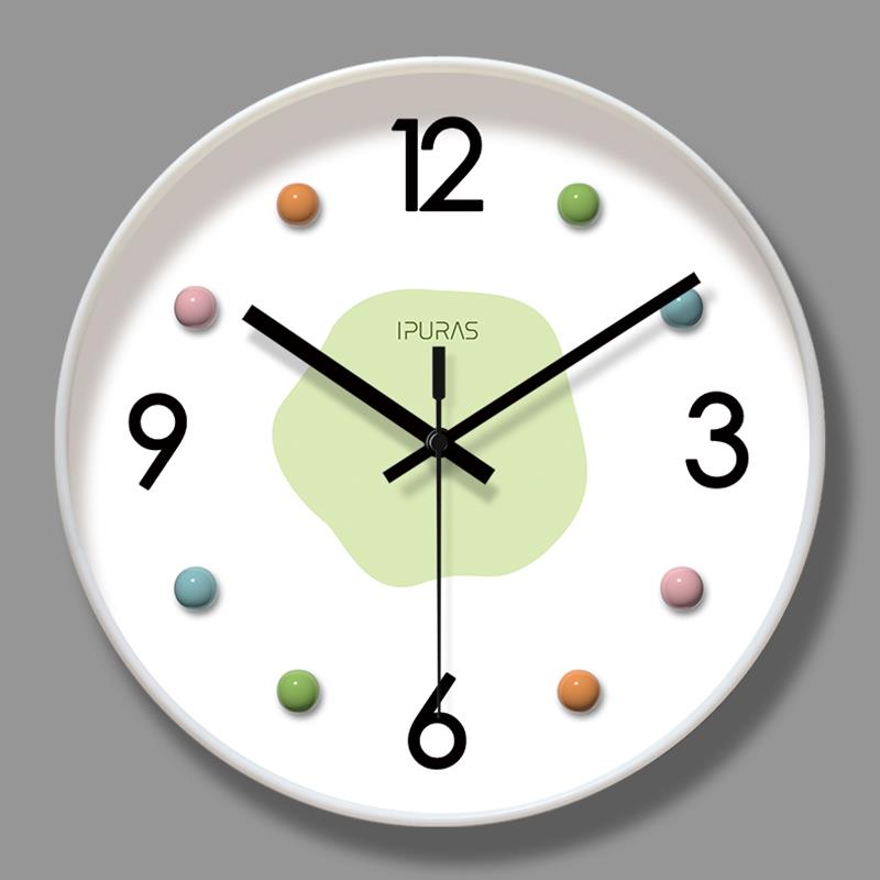 【正品旗舰店】德国易普拉7013轻奢奶油风时钟客厅创意钟表挂墙装