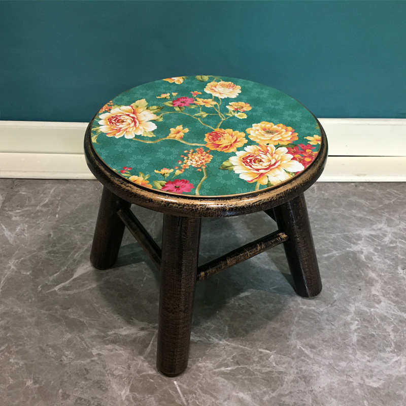 欧式简约现代实木凳子家用小圆凳创意休闲凳板凳包邮客厅茶几矮凳