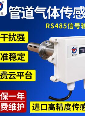 风管式工业氧气传感器O2可燃气臭氧氨气变送器管道气体检测高精度