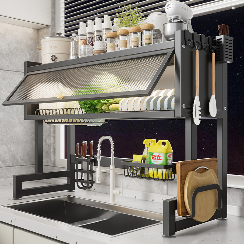 美厨物语厨房水槽置物架碗架台面碗碟碗盘收纳层架水池柜门沥水架