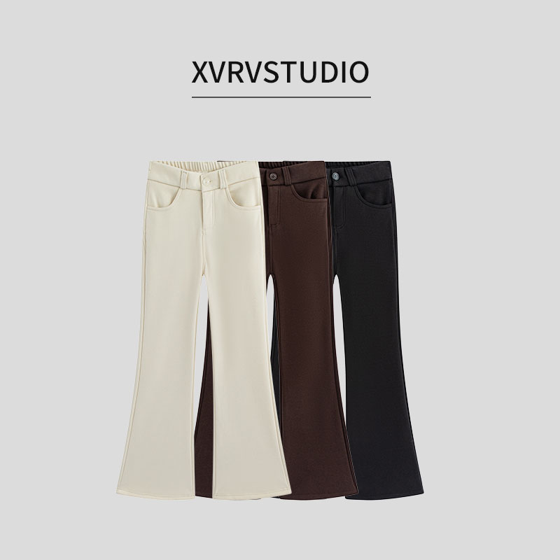 XVRV微喇运动裤女秋冬季新款高腰显瘦马蹄裤休闲高个子喇叭长裤