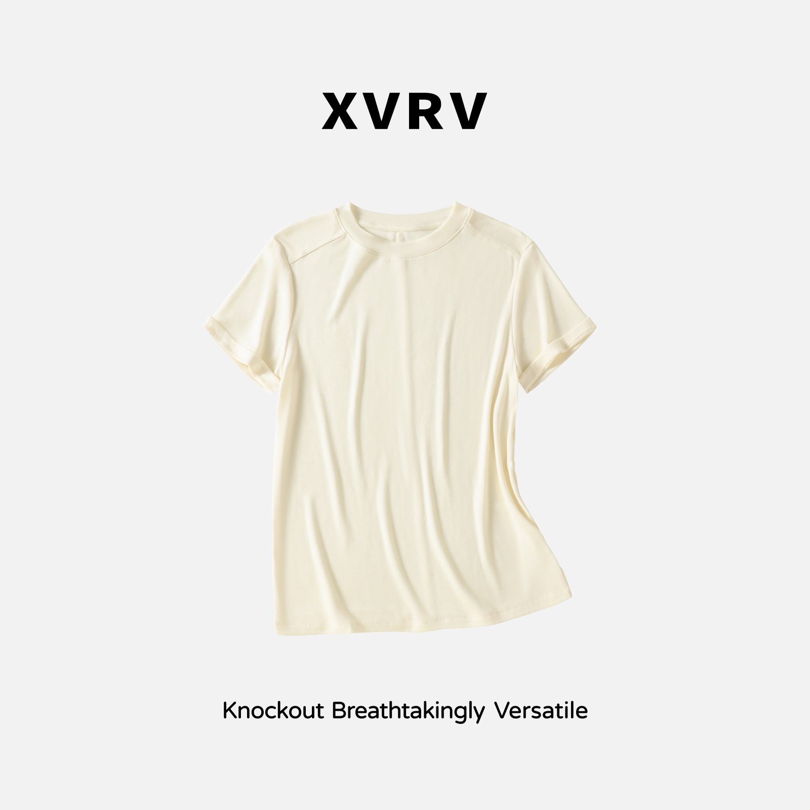XVRV亚麻短袖T恤女2026夏季休闲时尚百搭圆领薄款宽松显瘦上衣图片