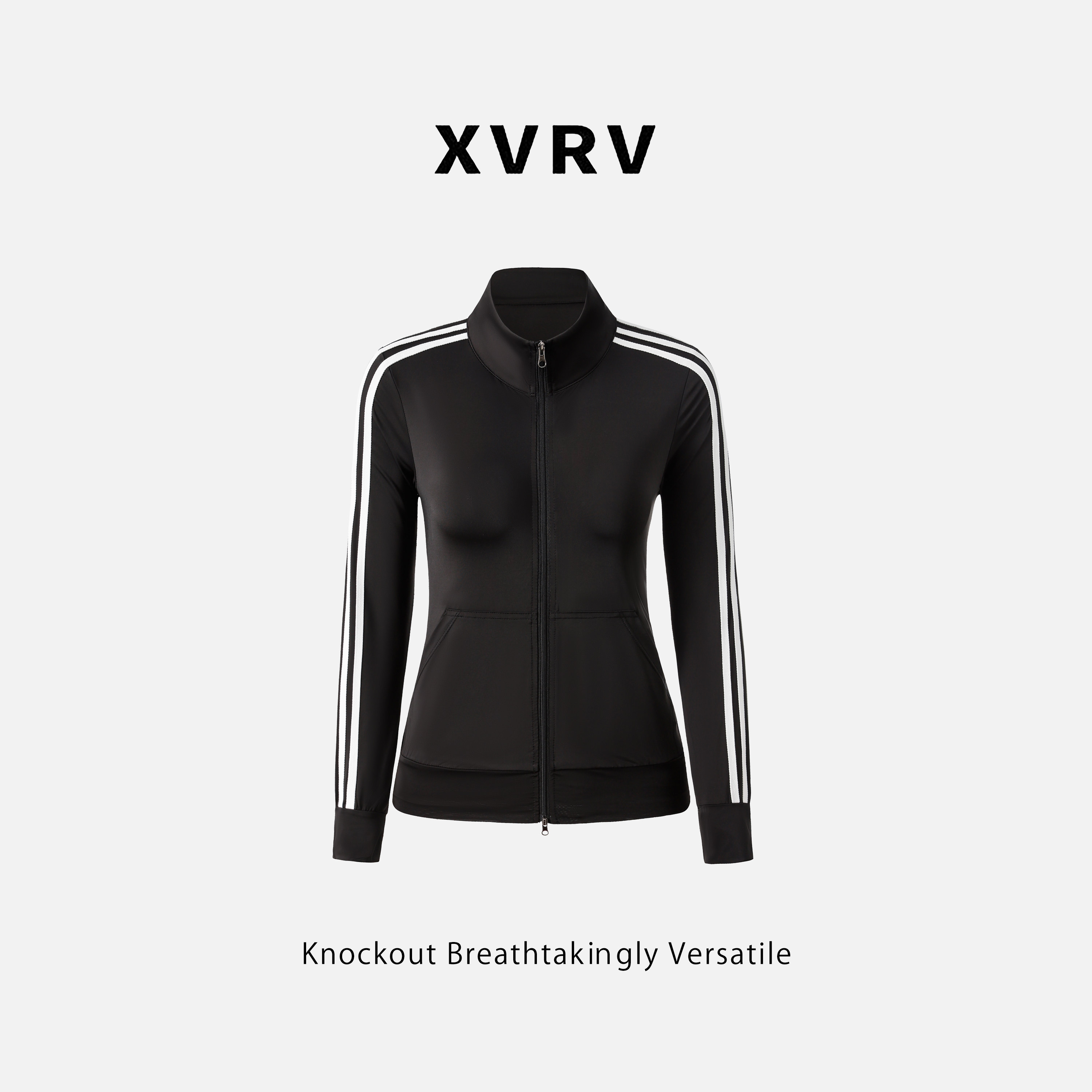 XVRV2026夏季新款冰丝立领条纹防晒衣女休闲百搭运动上衣外套