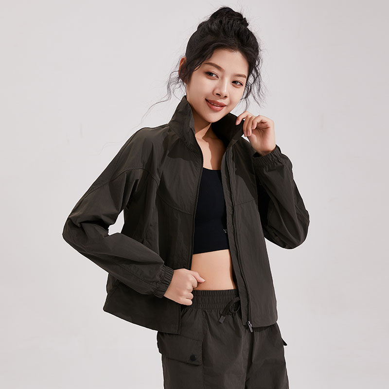 XVRV秋季立领防水防风休闲夹克轻户外运动跑步瑜伽外套女