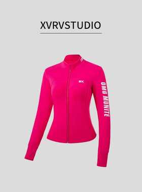 XVRV冬季新款运动外套字母印花长袖收腰立领小外套健身跑步上衣