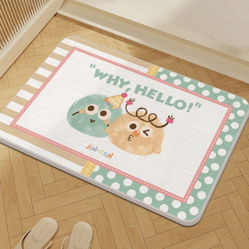 卡通浴室吸水地垫硬硅藻泥专用卫生间厕I所门口防滑脚垫家用速干,居家布艺,家用脚垫,淘宝优惠券,粉丝福利购,淘宝优惠卷