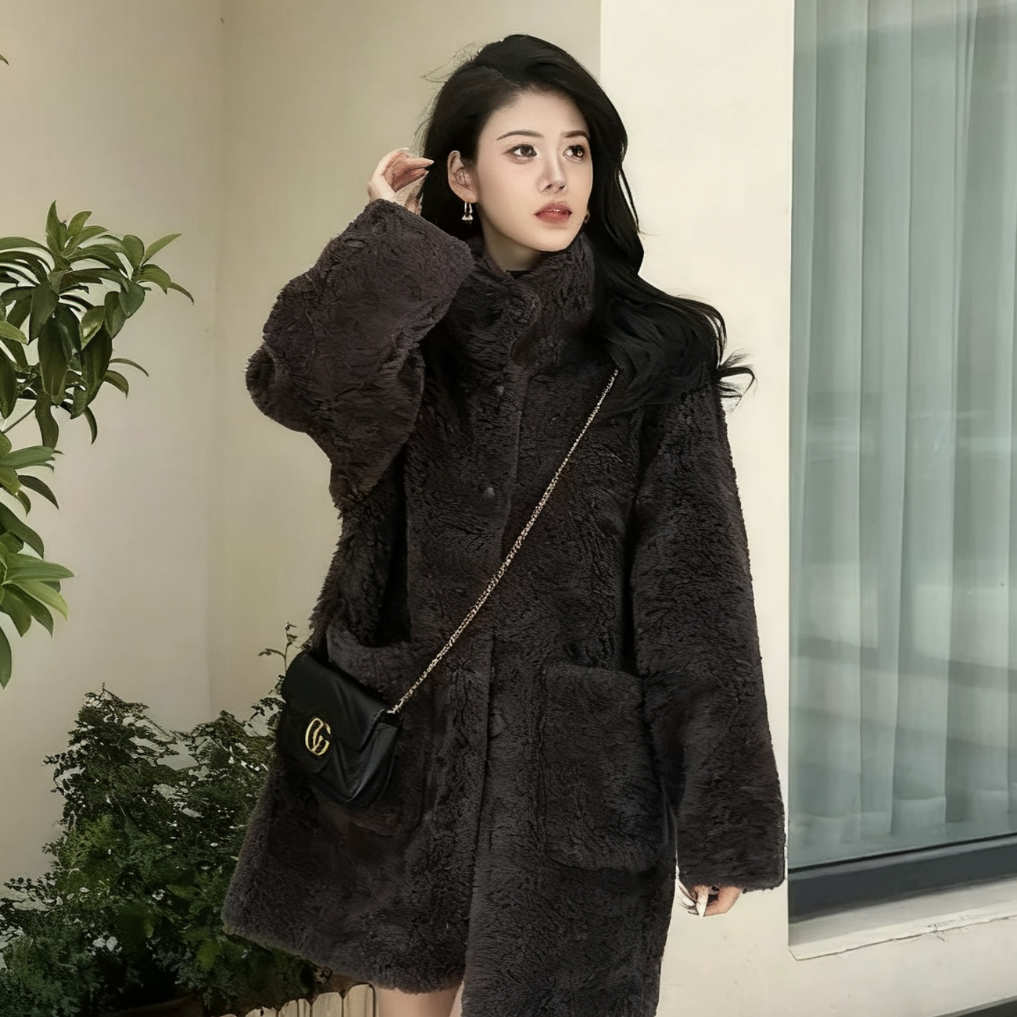 百家好高端羊毛中长款外套