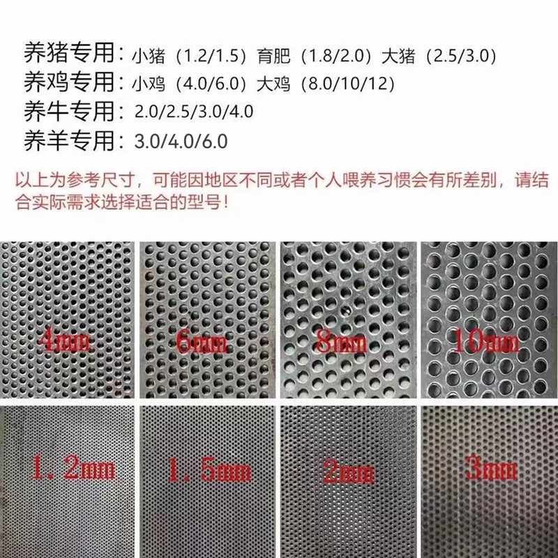 粉碎机筛网罗底饲料机筛片筛底加厚碳钢猪鸡O牛羊饲料用可定制配