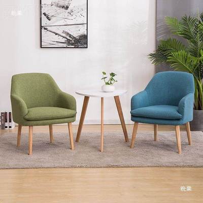 心咨询室沙发位区中小学接待布置实单木布艺休理闲简约GQK社桌椅