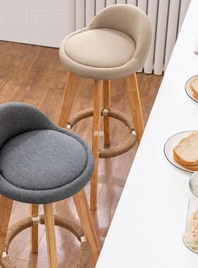北欧休闲15142吧台实椅子家可用木高脚凳现代约酒吧简椅高脚椅旋