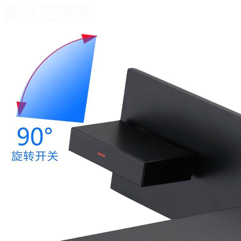 设计师入墙式板芙暗装龙头铜冷式热隐藏形预埋水龙头方黑色全2024