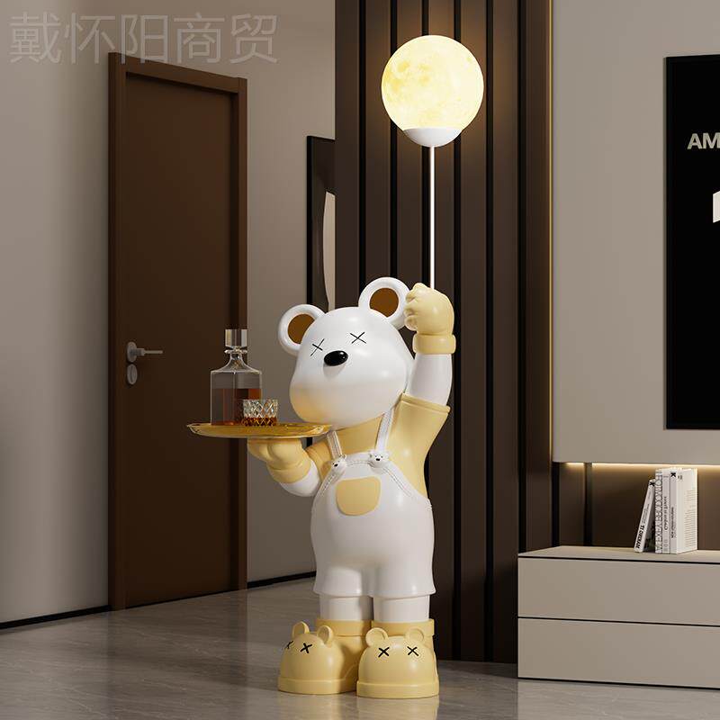 暴VRL熊大摆灯件月球客厅大型落力地家居装品电视饰柜旁乔迁新居