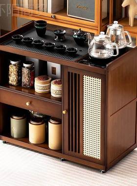 #移动茶桌家用实木茶一台烧水壶体茶茶水柜办公室RSW茶盘具夫功茶