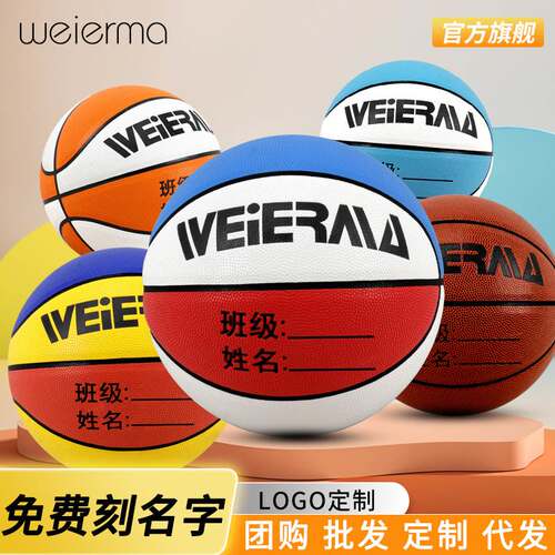 篮球儿童LOGO4567号幼儿园中小学生专用训练操成人室内外蓝做