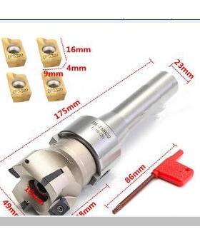 SKU：R8-FMB22-7/16英制铣刀柄+400R刀盘+4片APMT1604刀片