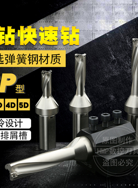 3DU钻快速钻头/u钻/喷水钻SP型WC型SP型车床加工中心喷水钻3倍径