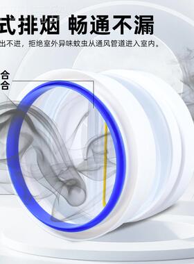 管道卫间止18438生逆阀气75/110管道排气止换气扇回阀换通风口厕