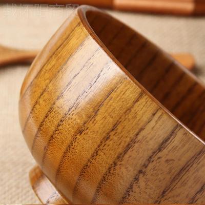 z木碗日式成人x小大号童家用摔加厚手ODX工儿饭碗复古实木碗餐具