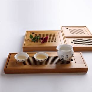 竹制储水式 日式 茶盘家用简约茶海干泡小茶台托盘功夫茶具厂家直销