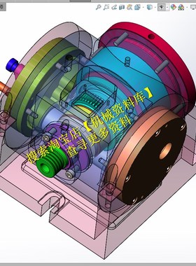 电感分度头旋转云台3D模型SolidWorks3D图纸涡轮蜗杆传动设计[972
