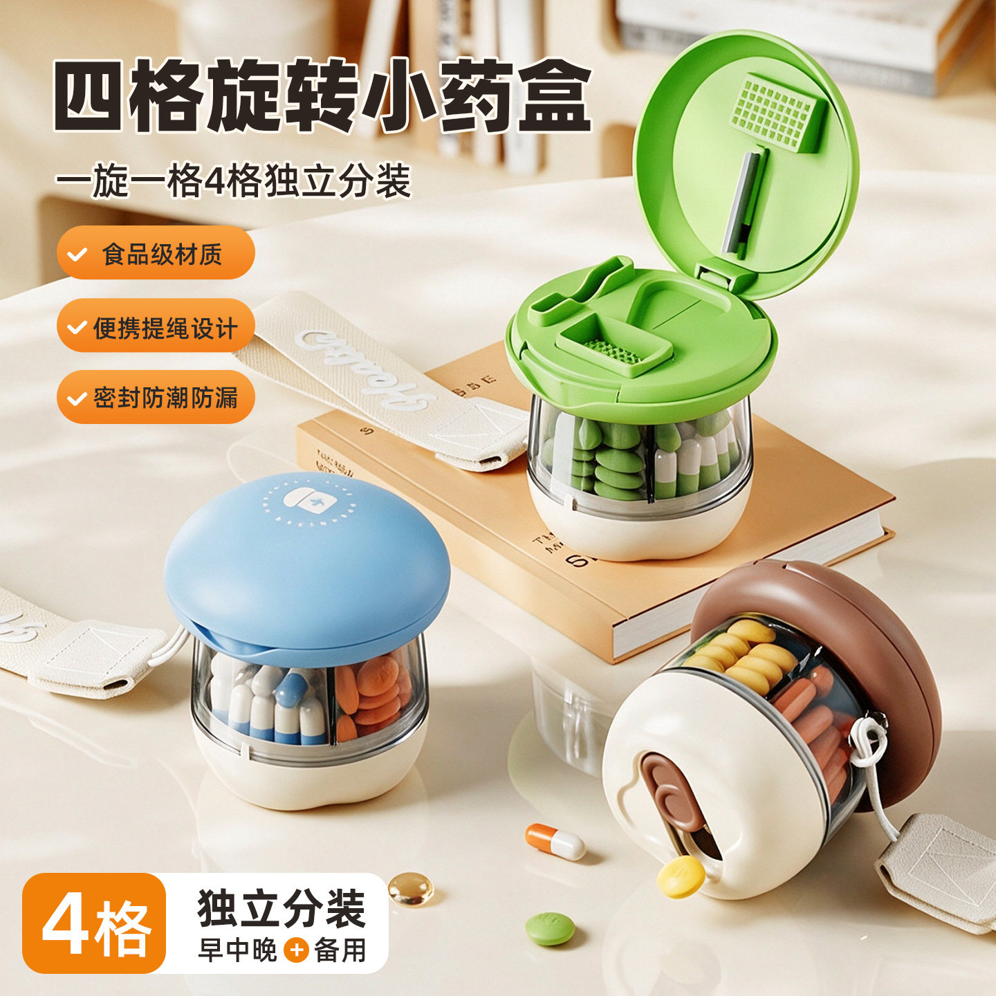 便携分装药盒随身药物收纳盒