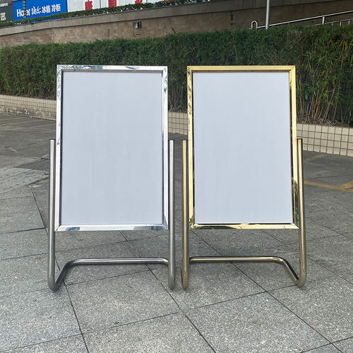 加厚l型脚水牌广告牌展示架不锈钢指H示牌酒店迎宾牌招聘海报立牌