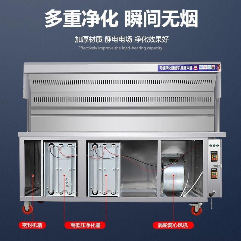 商用无烟净化烧烤车夜市摆摊环保B油烟户外净化器一体移动架子烤