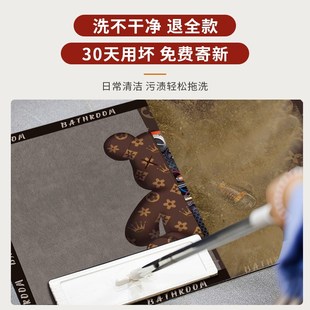 厨房地垫吸水防滑防油可擦免洗耐脏现代H简约轻奢高级感硅藻泥脚