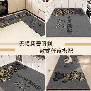 L形高级感厨房地垫硅藻t泥吸水吸油防滑可擦免洗防油耐脏好打理