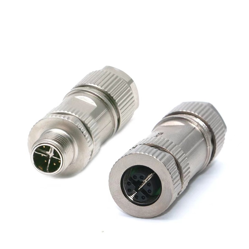 X编码M12以太网全金属接头 通讯Profinet总线KEYENCE工业相机专用