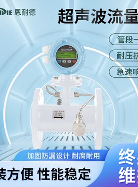 恩耐德超声波流量计一体式管道式分体外夹插入式多声道热量热能表