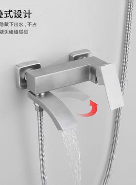 浴缸龙头家 30龙4不锈花钢淋浴洒套装 浴室厂卫生间浴缸YHO冷热水