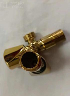 QKI全钛铜金角阀热水器三角阀热冷加厚角阀纯铜芯角阀球马桶角阀