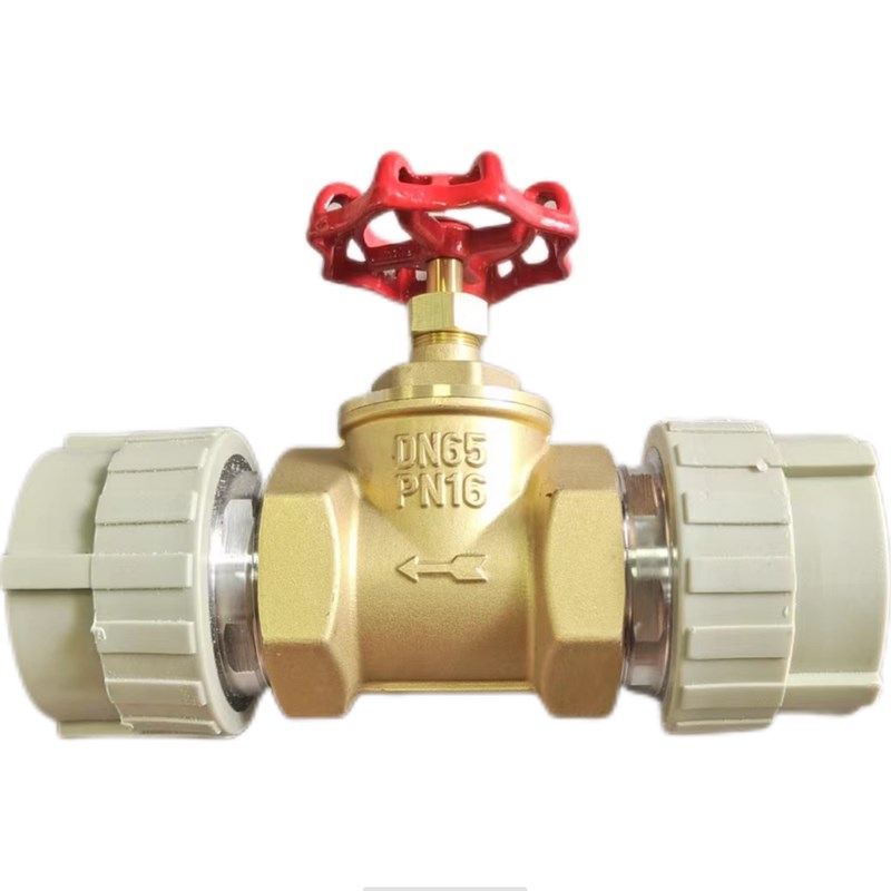 黄铜PPR活接截止阀DN75 DN90 DN110热熔双活接铜截止阀开关