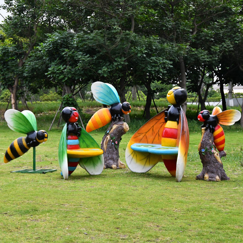 户外园林仿真蜜蜂玻璃钢雕塑花园公园小区售楼部草坪景观装饰摆件