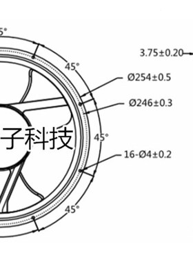鸿冠轴流风扇 25489 220V 60W 机柜风扇 H25489B2HL 工业排气散热