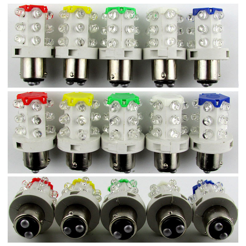 LED三色灯机床仪器报警灯12V24V220V110V卡口B15小灯泡灯珠双触点