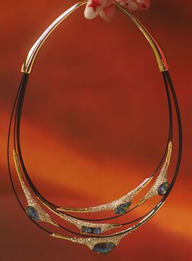 爆款中古绿色闪钻多层项链choker轻奢气质小众设计感2025宴会项链