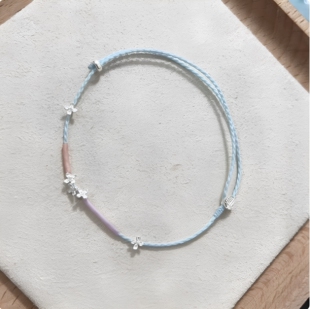 【蟾宫折桂】银色桂花手绳可调节多色手编绳闺蜜礼物学生礼物手链