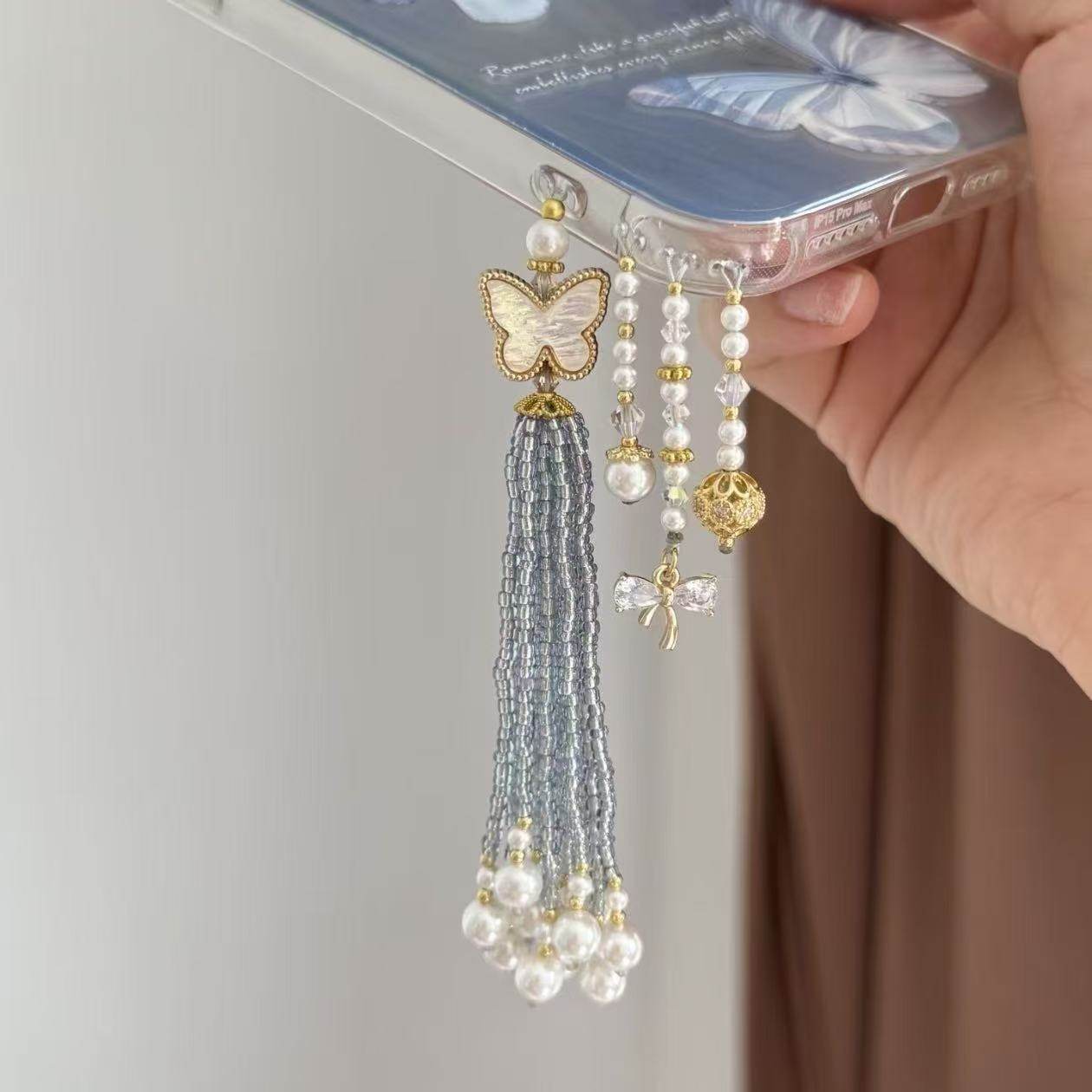 国风手机挂件串珠手机链链条手机挂件仙气小众手机链同款精美配饰