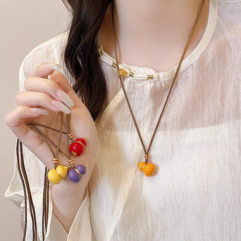 新中式长款葫芦吊坠项链女2025新款高级感轻奢小众多巴胺脖子配饰,模玩/动漫/周边/娃圈三坑/桌游,动漫手表/项链/饰品,淘宝优惠券,粉丝福利购,淘宝优惠卷