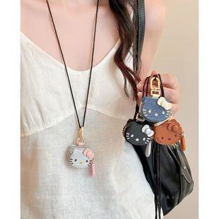 可爱kt猫小包长款挂脖项链女钥匙扣挂件甜美高级感少女心眼镜配饰