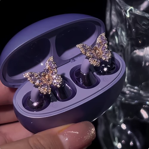 FreeClip耳夹式蓝牙耳机钻扣满钻资金蝴蝶耳夹装饰耳饰女九紫离火