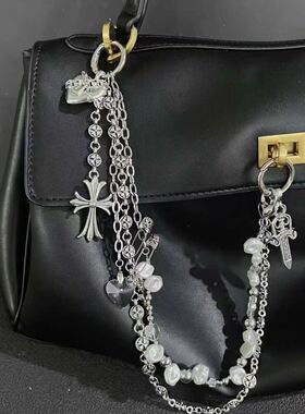 朋克鬼头链条皮雕小众甜酷机车Lecity包包挂件多功能腰链配饰潮搭