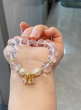 高保色水晶diy配件金粉世家隔珠跑环隔片灵动爱心吊坠手链配饰